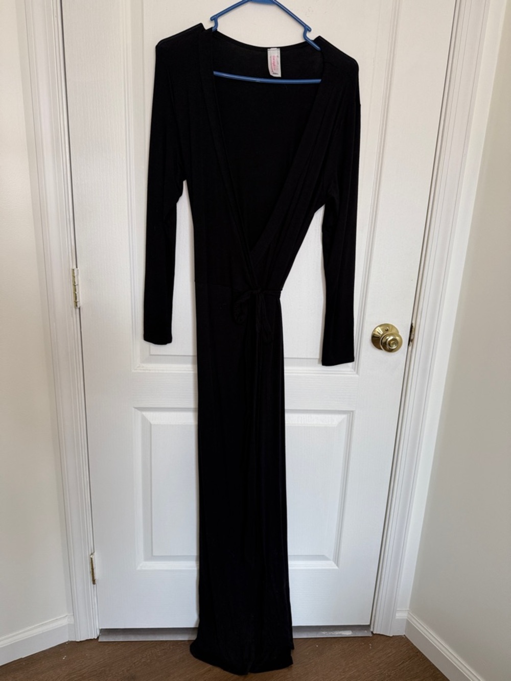 Long Black Wrap Style Dress